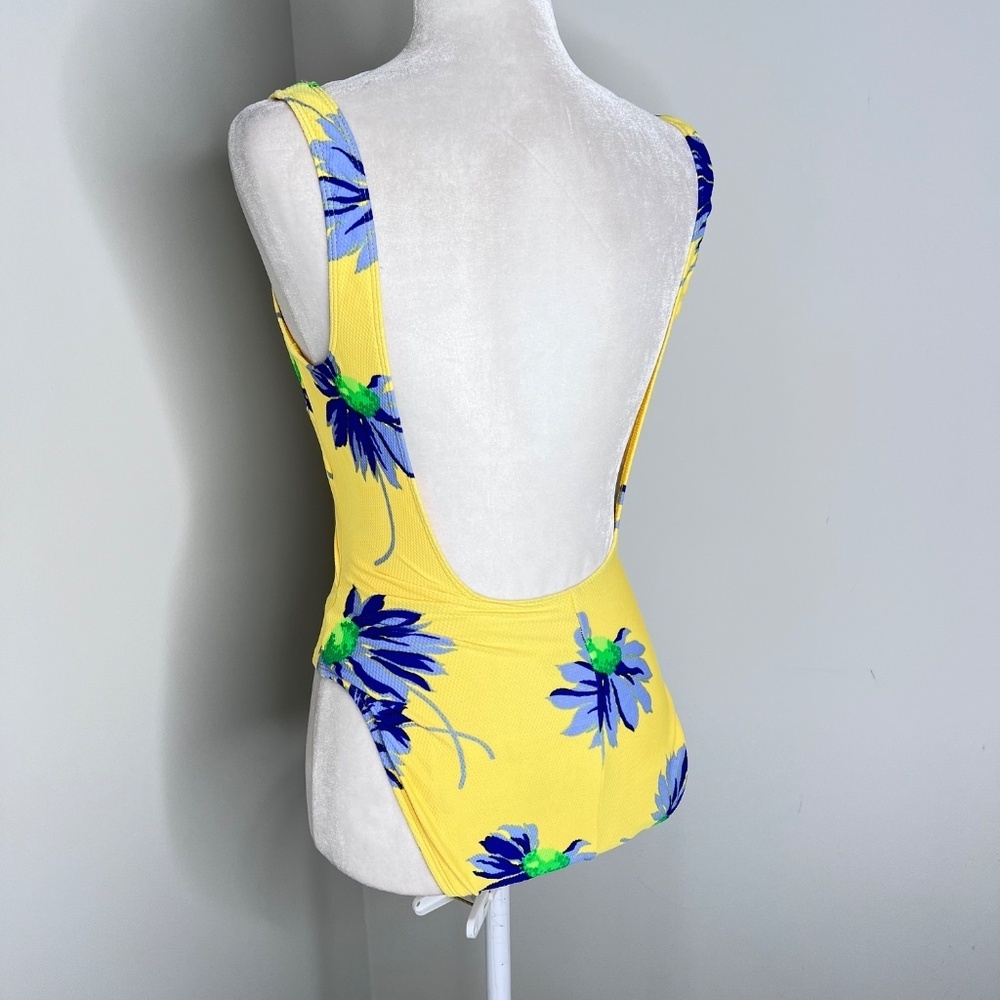 La Blanca Yellow Floral One-Piece Swimsuit w/Blue & Green Flowers - Picture 5 of 11